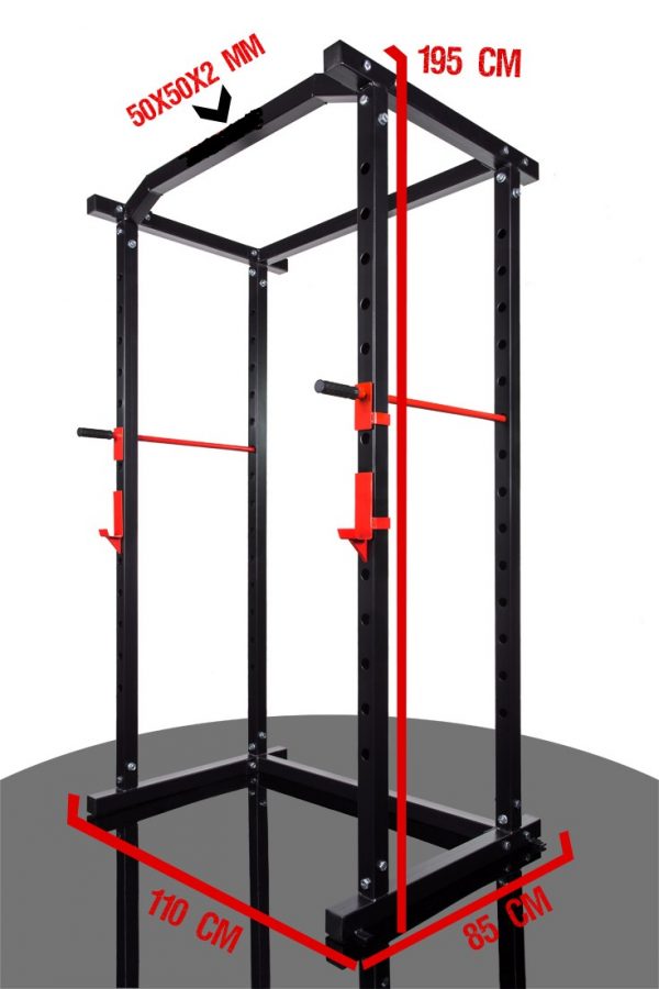 Workout cage with RACK support