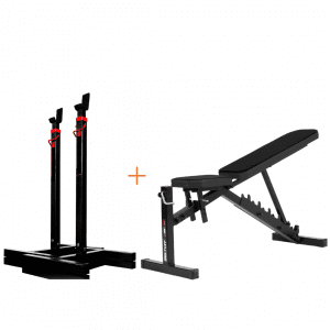 ADJUSTABLE TRAINING BENCH + BARBELL STAND